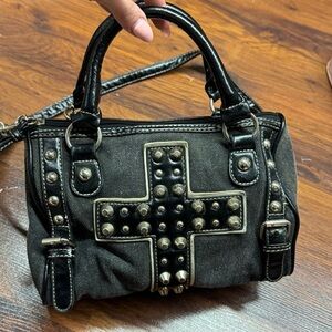 Y2K Black Studded Mini Satchel – One Size